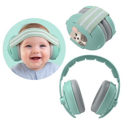 Muisstil® Gehoorbescherming Baby – Gecertificeerde Oorkappen voor baby’s en Peuters – Premium Oorbeschermers Baby - Koptelefoon Baby – Kinderkoptelefoon – 25 dB Bescherming – Groen