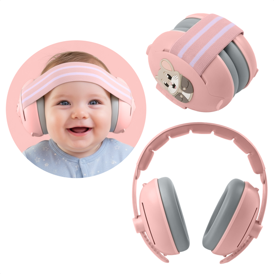Muisstil® Gehoorbescherming Baby – Gecertificeerde Oorkappen voor baby’s en Peuters – Premium Oorbeschermers Baby - Koptelefoon Baby – Kinderkoptelefoon – 25 dB Bescherming – Roze