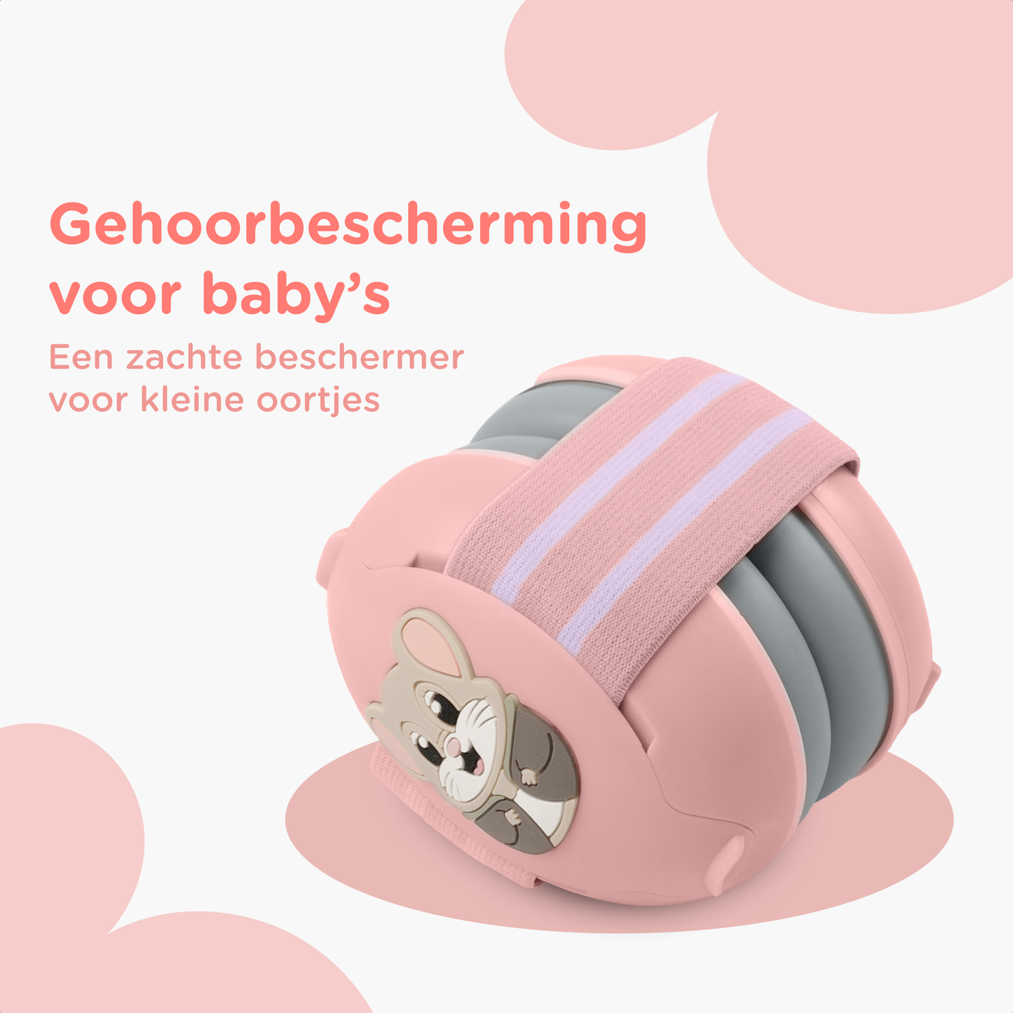 Muisstil® Gehoorbescherming Baby – Gecertificeerde Oorkappen voor baby’s en Peuters – Premium Oorbeschermers Baby - Koptelefoon Baby – Kinderkoptelefoon – 25 dB Bescherming – Roze